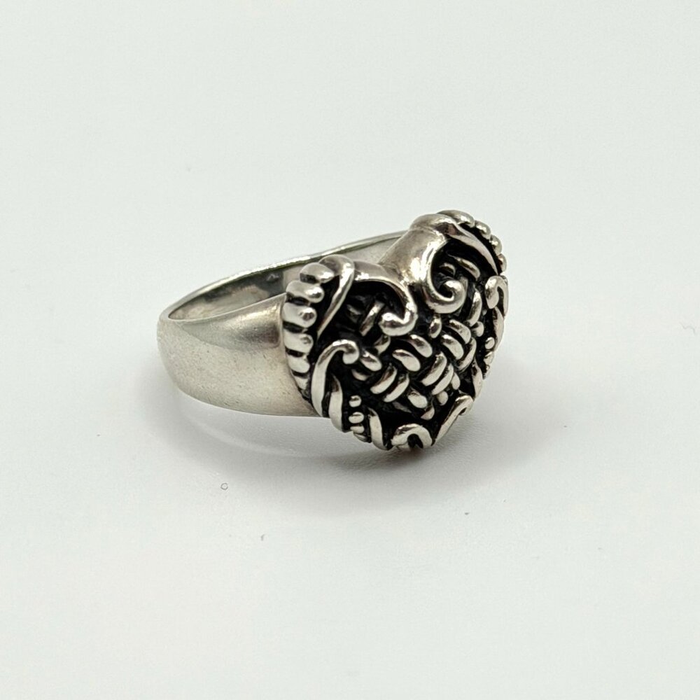 Vintage Sterling Silver Devils Heart Ring Size 8